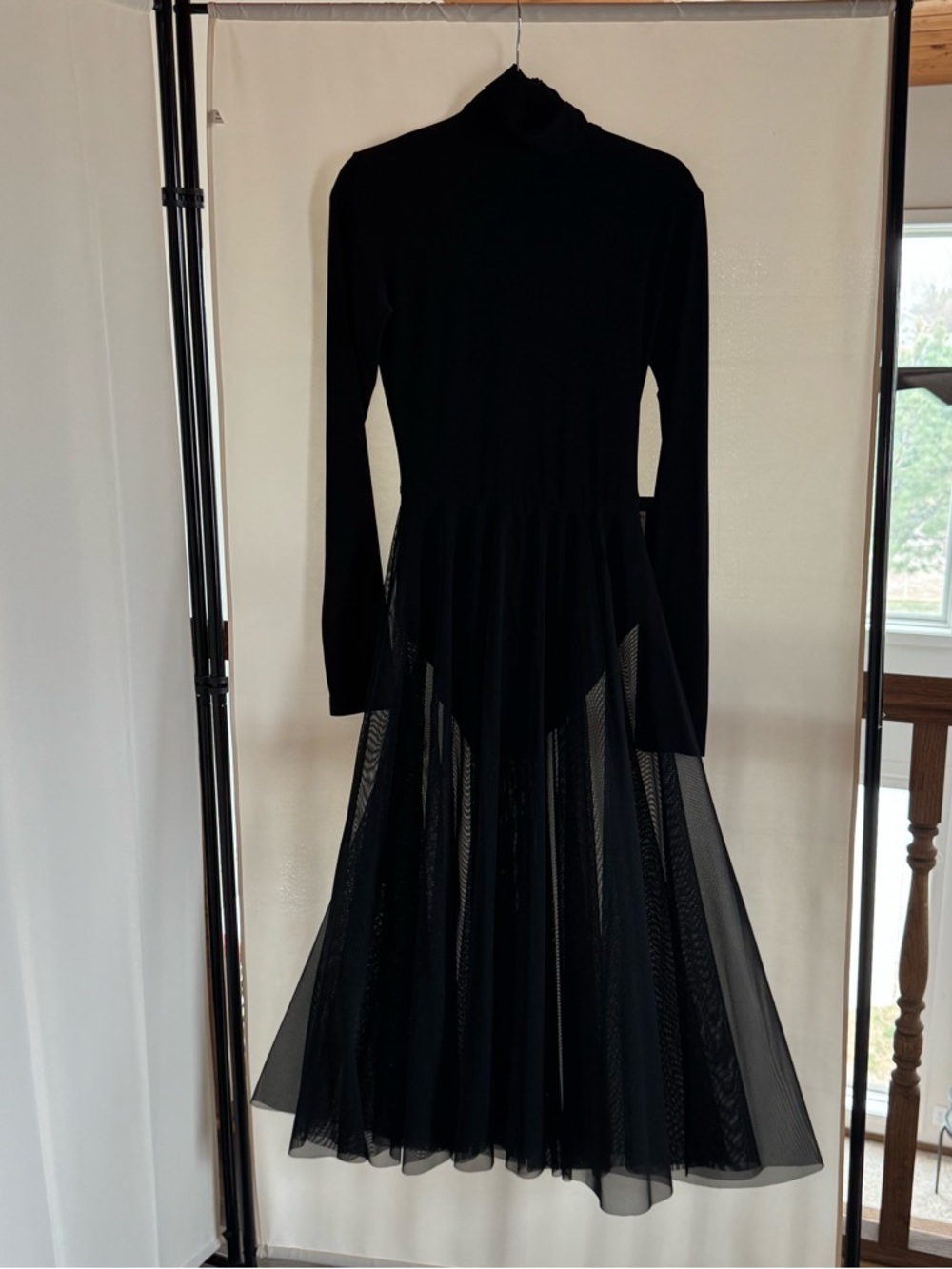 Black Sheer Norma Kamala Maxi dress with built in Bodysuit - Picture 2 of 14